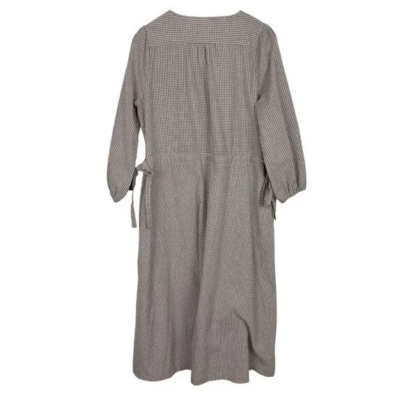 Neuflora Hilton Head Brown Checkered Midi Dress Women’s Large - Picture 7 of 8